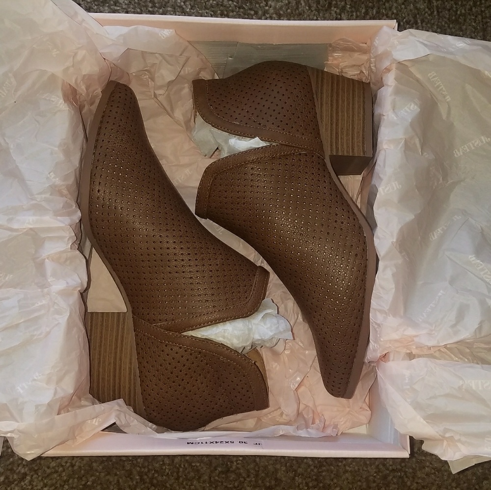 Justfab Brown Booties! New in box - never worn!
